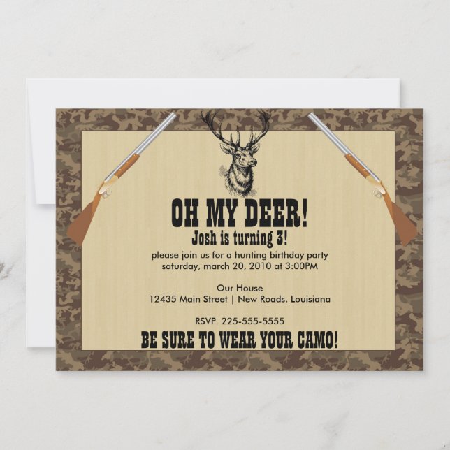Invitación Cumpleaños de la caza (Anverso)