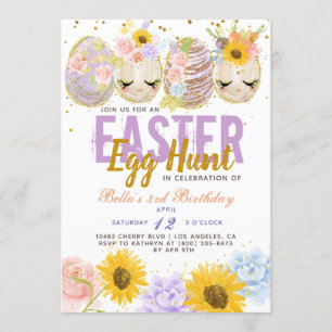 Invitación Cumpleaños de la caza de huevos de Pascua