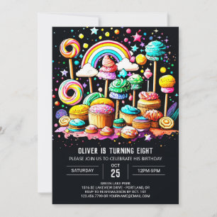 Invitación Cumpleaños de la celebración de los dulces acuarel