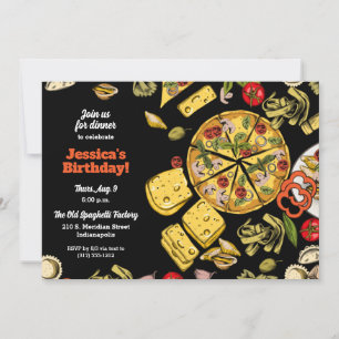 Invitación Cumpleaños de la cena italiana