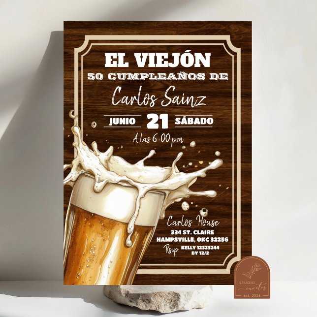 Invitación Cumpleaños de la cerveza mexicana española El Viej (Subido por el creador)