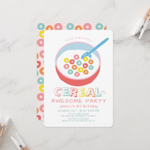 Invitación Cumpleaños de la chica de cereal genial rosa
