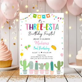 Invitación Cumpleaños de la Chica de Three-esta Fiesta Cactus