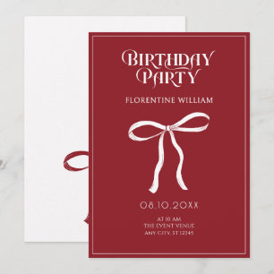 Invitación cumpleaños de la cinta roja