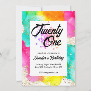 Invitación Cumpleaños de la coloración de color de la salpica