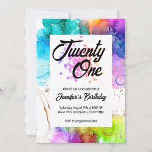 Invitación Cumpleaños de la coloración de color de la salpica