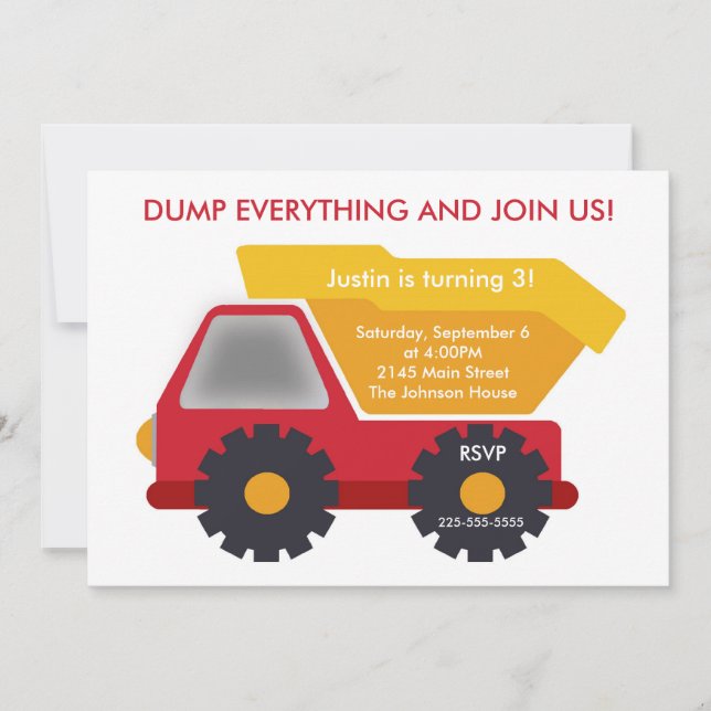 Invitación Cumpleaños de la construcción (Anverso)