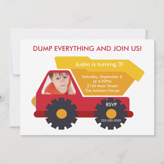 Invitación Cumpleaños de la construcción (Anverso)