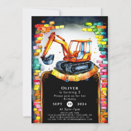 Invitación Cumpleaños de la Construcción del Boho Whimsical
