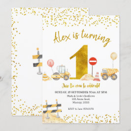 Invitación Cumpleaños de la Construcción del Primer Cumpleaño