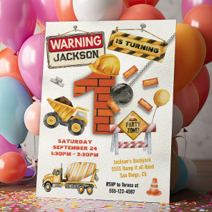 Invitación Cumpleaños de la Construcción que se convierte en