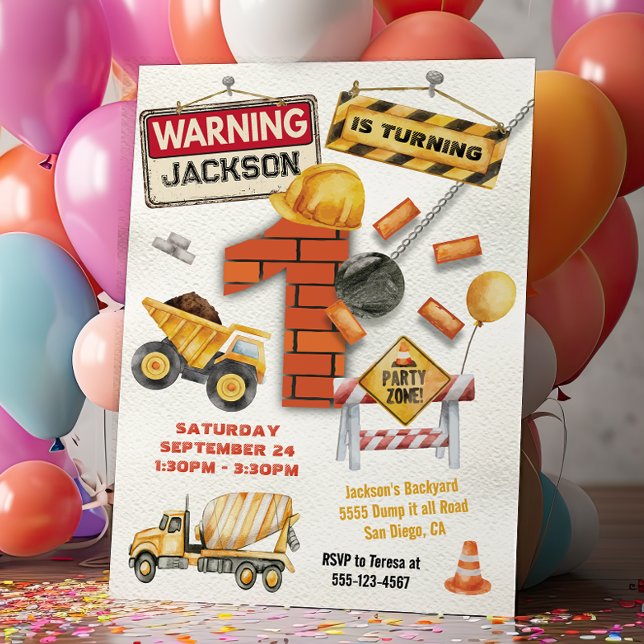 Invitación Cumpleaños de la Construcción que se convierte en  (Subido por el creador)