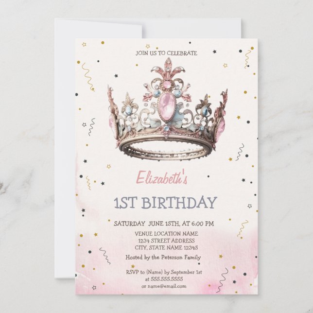 Invitación Cumpleaños de la Corona de la Princesa (Anverso)