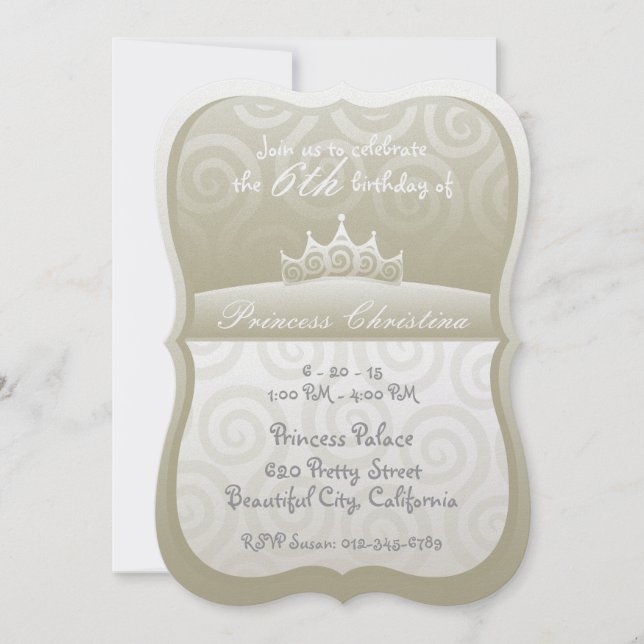Invitación Cumpleaños de la Corona de la Princesa Plata (Anverso)