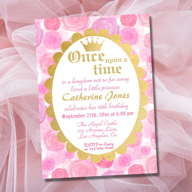 Invitación Cumpleaños de la Corona de la Princesa Real Rosa (Subido por el creador)