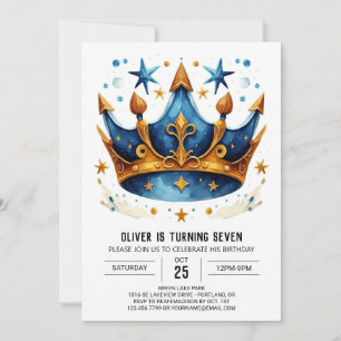 Invitación Cumpleaños de la Corona Príncipe Personalizado Mod