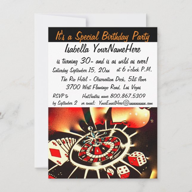 Invitación Cumpleaños de la cosa salvaje de Las Vegas (Anverso)
