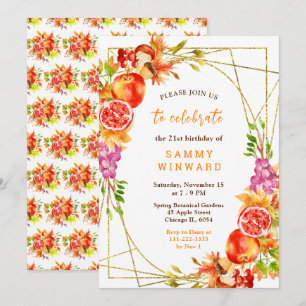 Invitación Cumpleaños de la cosecha de otoño