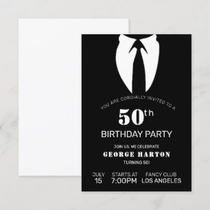 Invitación Cumpleaños de la demanda de hombre negro