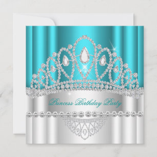 Invitación Cumpleaños de la Diadema de Diamante Blanco Turque