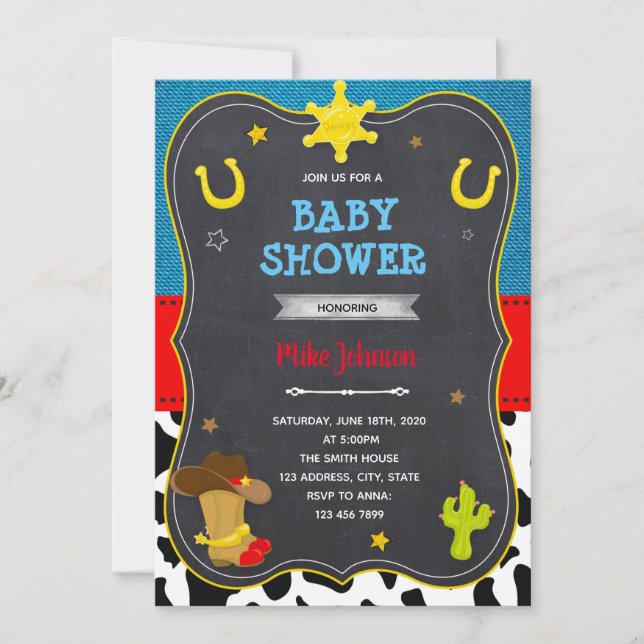 Invitación Cumpleaños de la ducha de vaca  (Anverso)