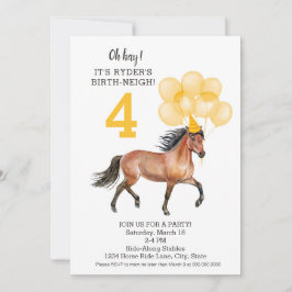 Invitación Cumpleaños de la equitación //Oh Hay, es tu nieto