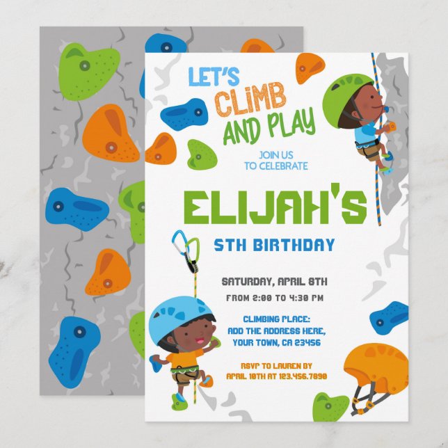 Invitación Cumpleaños de la Escalada de Rock (Anverso / Reverso)