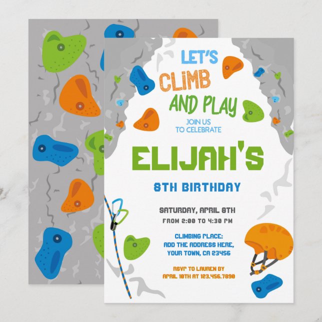 Invitación Cumpleaños de la Escalada de Rock (Anverso / Reverso)