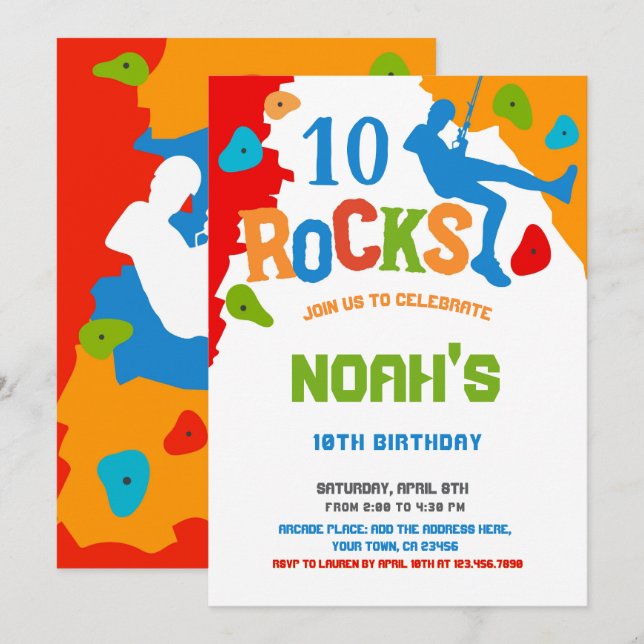Invitación Cumpleaños de la Escalada de Rock (Anverso / Reverso)