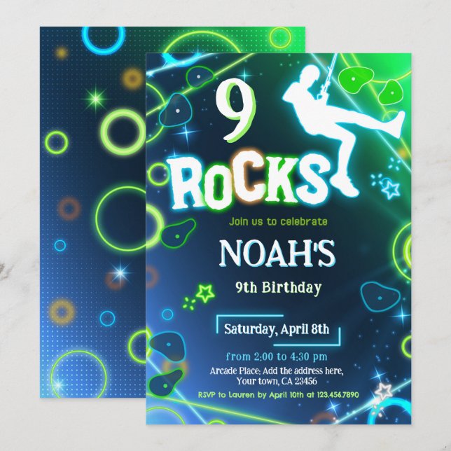 Invitación Cumpleaños de la Escalada de Rock (Anverso / Reverso)