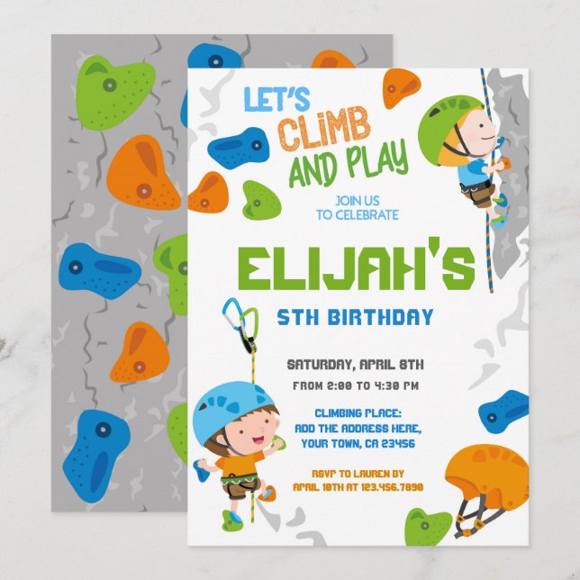 Invitación Cumpleaños de la Escalada de Rock (Anverso / Reverso)
