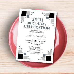 Invitación Cumpleaños de la esquina única del marco digital g