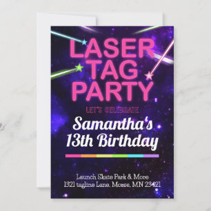Invitación Cumpleaños de la etiqueta láser