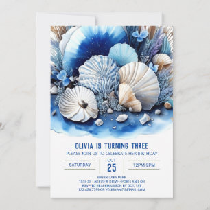 Invitación Cumpleaños de la exploración oceánica de un niño