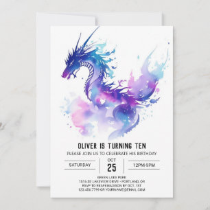 Invitación Cumpleaños de la Fantasía del Dragón Mágico