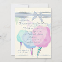Invitación Cumpleaños de la Feria de Candy de Cotton