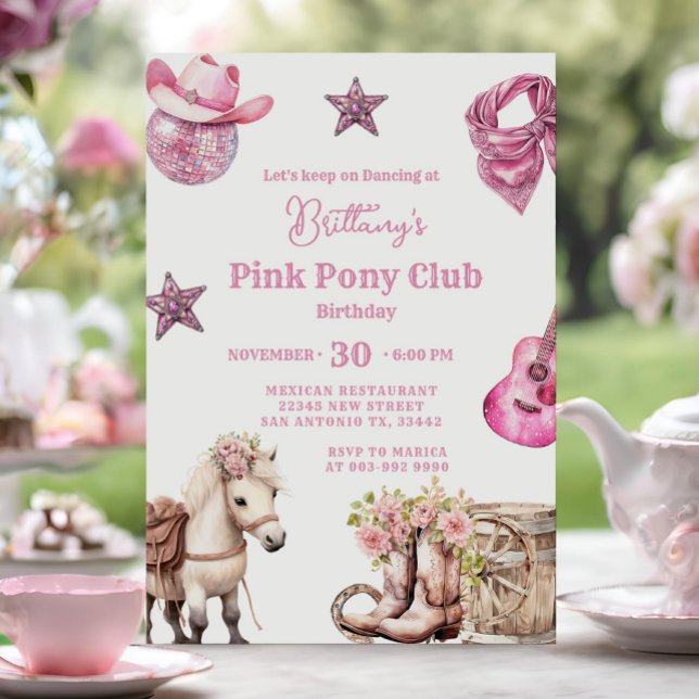 Invitación Cumpleaños de la Fiesta de Pony Rosa Nova (Subido por el creador)