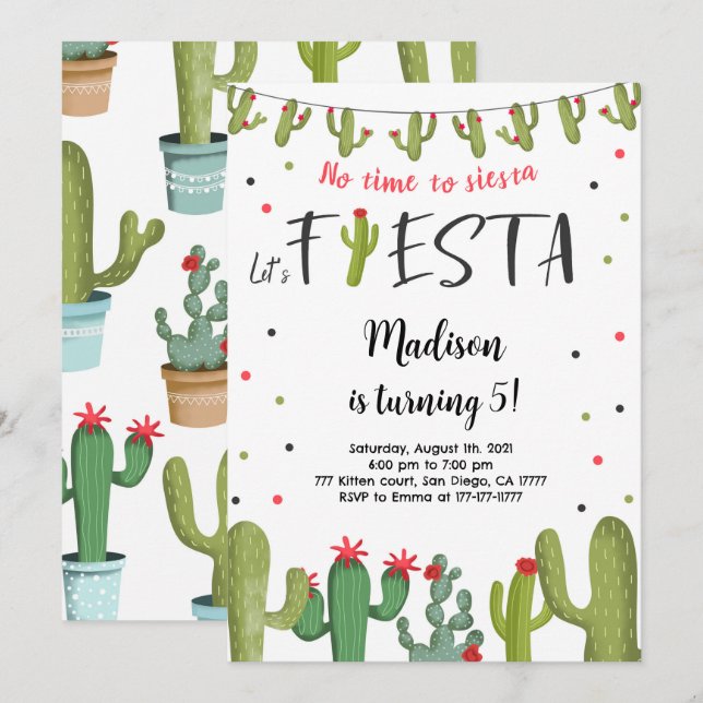 Invitación Cumpleaños de la Fiesta Editable (Anverso / Reverso)