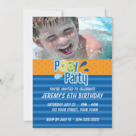Invitación Cumpleaños de la fiesta en la piscina
