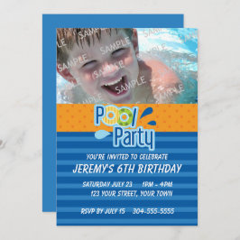 Invitación Cumpleaños de la fiesta en la piscina