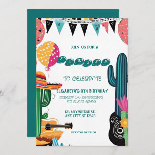 Invitación Cumpleaños de la Fiesta Mexicana colorida