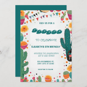 Invitación Cumpleaños de la Fiesta Mexicana colorida