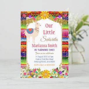 Invitación Cumpleaños de la Fiesta Mexicana con Colores de Or