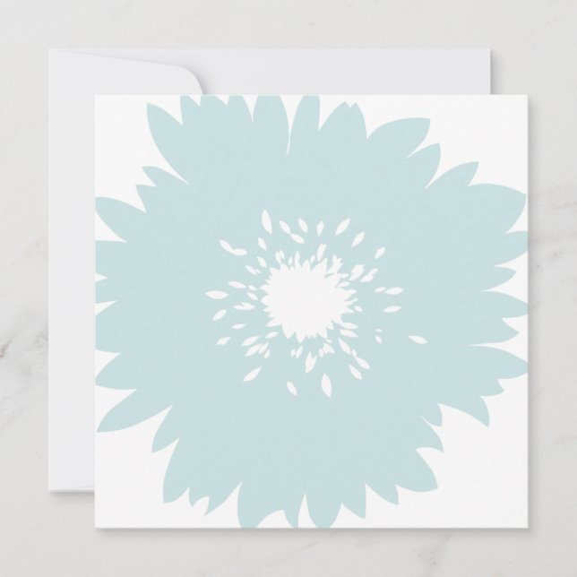 Invitación Cumpleaños de la Flor Azul de la moda (Anverso)