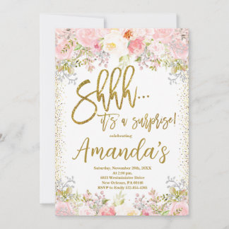 Invitación Cumpleaños de la Flora Rosa de Rubor, cumpleaños s