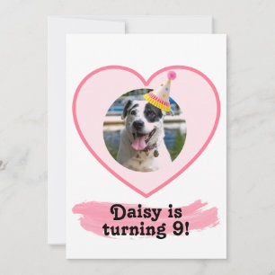 Invitación Cumpleaños de la foto con pincel rosa