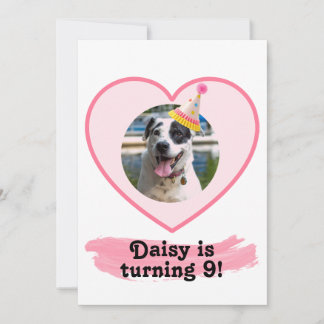 Invitación Cumpleaños de la foto con pincel rosa