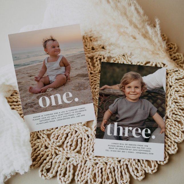 Invitación Cumpleaños de la foto conjunta de doble cara - Niñ (Subido por el creador)