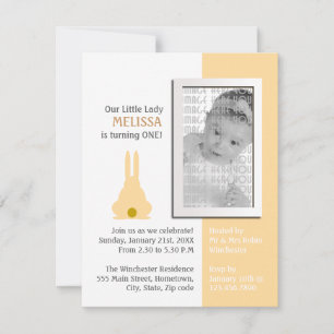 Invitación Cumpleaños de la foto de Brown Bunny