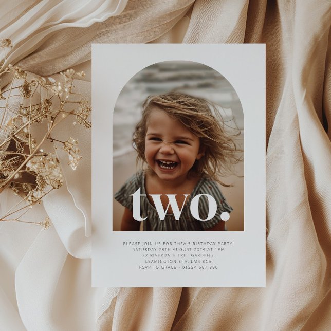 Invitación Cumpleaños de la Foto de Dos Arcos (Zazzle Two Arched Photo Birthday Invitation )